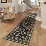 Rugcomf Long Hallway Runner Rug 2'7"x14' Washable Non Slip, Black