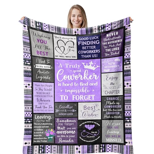 Farewell Gifts for Coworkers, Co Worker Leaving Job Gifts for Women, Goodbye/Going Away Gifts for Colleagues, Appreciation/Thank You Gifts for Coworker, New Beginnings Gifts Blanket 60”x50”