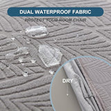 Waterproof Stretch Seat Covers,Dining Room Chair for 4 Set Removable Washable Chair Slipcover Protectors,Rear Covers,Light Grey