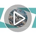 XNM Analog Blue Beach Wall Clocks for Living Room Coastal Sea Shell Wall Clocks Battery Operated 12 Inch Modern Round Glass Wall Clock Non Ticking