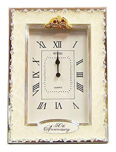 benerini Happy 50th Golden Wedding Anniversary Quartz Table Clock Gift Present