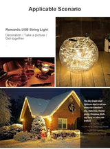 Sokelinn-six 2m 20 LEDs Fairy String Lights, USB Powered String Light for Desk Office Christmas Tree Party Decoration (Warm, 2)