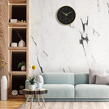 Foxtop Black Gold Wall Clock 12 Inch Silent Non-Ticking Battery Operated Round Quartz Modern Wall Clock for Living Room Kitchen Bedroom Home Office School Decor