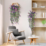 INQCMY Artificial Fake Hanging Flowers Plants for Outdoor Summer Decoration,2 PCS Faux Silk Daisy with Eucalyptus Leaves,UV Resistant Look Real for Outside Home Planter Porch Patio Balcony Yard Decor