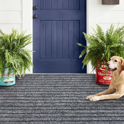 Outdoor/Indoor 2ft x 6ft Runner Rug, Hallway Custom Sizes Non-Slip Rubber Backing Area Runner Rugs Waterproof Carpet Rugs for Kitchen Entryway Balcony Garage Stair Laundry