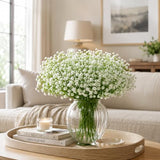 Babys Breath Artificial Flowers, 24 Pcs Fake Flowers Gypsophila Bouquet Fall Flowers Artificial for Decoration, Real Touch Silk Flower for Wedding Christmas DIY Party Home Garden Office(White)