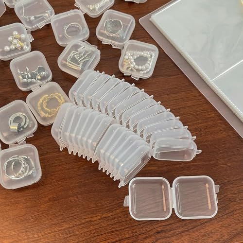 30Pcs Small Transparent Jewelry Storage Cases Travel Jewelry Organizer Boxes Organizer for Necklace Bracelet Ring Holder Cases