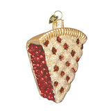 Old World Christmas Piece of Cherry Pie Glass Blown Ornament for Christmas Tree, Handcrafted Holiday Decoration, Dessert Pie Collection