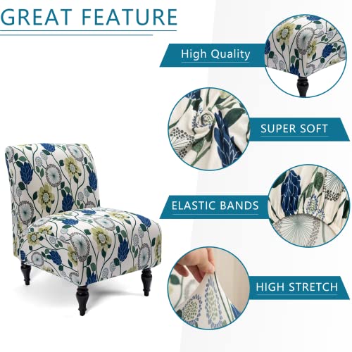 Liykimt Armless Accent Chair Cover Slipcover,Slipper Chair Cover Super Fit Stretch Spandex Removable Washable for Armless Chair Furniture Protector Covers for Living Dining Room Hotel
