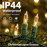 Warm White Christmas Lights, 2 Pack Total 40FT 200 Count Incandescent Christmas Mini Tree String Lights, Waterproof Christmas Decorations for Outdoor Indoor Xmas Patio Home Party Garden Yard Decor