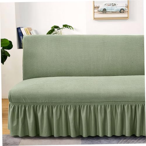 Futon Cover Stretch Futon Mattress Cover Thicken Armless Sofa Cover with Skirt Soft Futon Covers Non-Slip Futon Slipcovers Washable Futon Couch Cover for Home