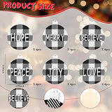 Christmas Bow Tree Topper Large Christmas Tree Topper Buffalo Decorative Bow with 24 Buffalo Wish Tree Ornament for Christmas Tree Decoration(Black and White)
