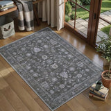 Tangsoo Washable 2x3 Grey Rug for Entryway,Small Throw Entry Rugs Non Slip