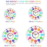 Kids Wall Clock - Non-Ticking, Battery-Operated Time Teaching Clock for Kids, Ideal for Children’s Bedrooms, Playrooms, and Stylish Home Décor – White, 12 Inch
