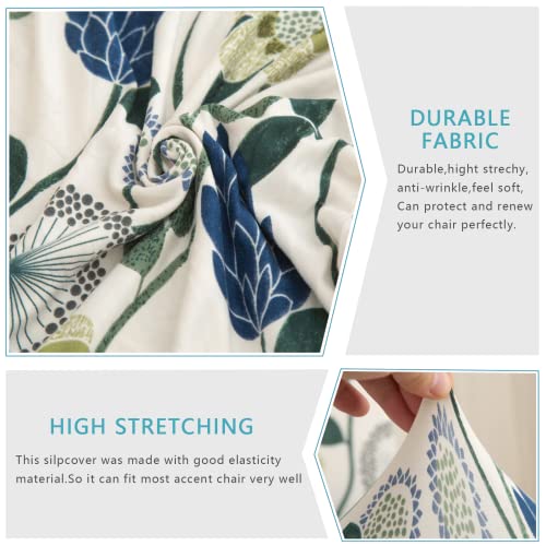 Iauddy Armless Accent Slipper Chair Cover Slipcover,Stretch Spandex Removable Fabric Non-Slip Silp Cover for Accent Chair Without arms Furniture Protector for Living Dining Room
