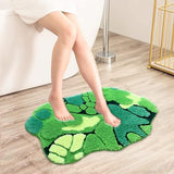 UKELER Cute Moss Bathroom Rugs Shaggy Washable Green Moss Bath Mat for Bathroom Non Slip Absorbent Bath Rugs for Shower, Tub, Sink, Toilet, Entry Way, 31''×20''