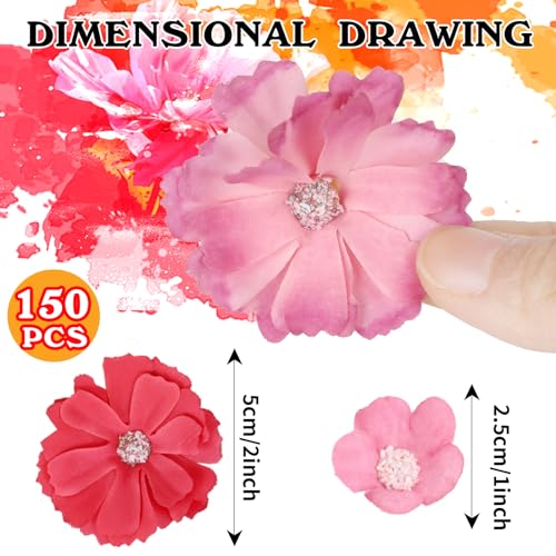 FOIMAS 150pcs Mini Faux Flower for Crafts,Artificial Flower Heads Daisy Peony Flower Decor for Craft Garland Wedding Home Decoration
