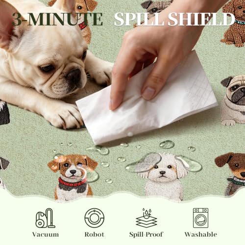 Waterproof 2x6 Runner Rug Non Slip Floor Runners for Dogs, Pups Green