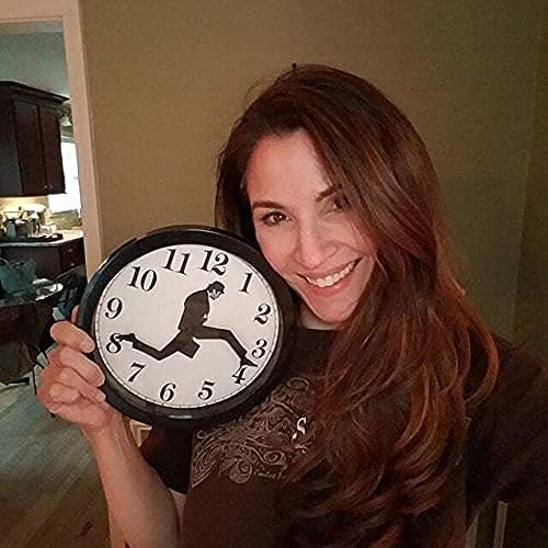 Ministry of Silly Walk Wall Clock with Cover - Creative Wall Clock Artwork, Precise Sweep Seconds Silent Clock No-Ticking for Bedroom,Office & Library Wall Decorations (Black)