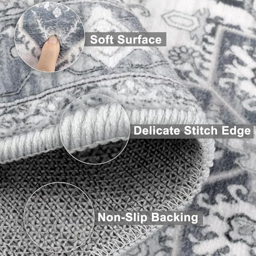 Washable Kitchen Runner Rugs Set of 2 with Non Slip Rubber Backing