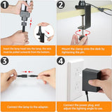 LED Desk Lamp for Home Office, Ultra Bright Clamp Light with Flexible Gooseneck, 25 Lighting Modes, Eye-Caring Architect Lamp for Dual Monitors, Reading & Gaming Setup