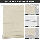 UNISHADES No Drill Cordless Roman Shades, 35×60 in, Beige | 100% Blackout Fabric, UV Protection, Protecting Privacy, room darkening