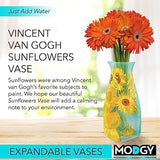 MODGY Collapsible and Expandable Plastic Flower Vase, Unbreakable, Foldable, Decorative Modern Centerpieces, Table Decorations, Van Gogh Sunflowers, 1 Pack