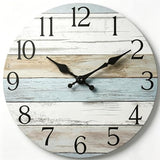 Wall Clock, Silent Non Ticking Wall Clocks Battery Operated, Rustic Wooden Clocks Decorative for Kitchen, Bathroom, Bedroom, Living Room, (8 Inch)
