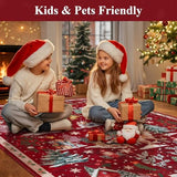 Christmas Runner Rug 2x6 Non Slip Washable Runners for Hallways Xmas Snowflake Holiday Decor Kitchen Rugs Soft Low Pile Indoor Throw Rug Carpet Laundry Room