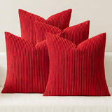MIULEE Soft Corduroy Decorative Throw Pillow Covers Christmas Red 18x18