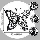 EZ4ENCE Butterfly Decoration Wall Art Boho Home Decor Hanging Appearance Metal Flower for Bedroom Living Room Wall,Black(Medium)
