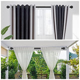 OLV Curtain Rod 36 to 91 Inch, Black Industrial Curtain Rods for Windows, 1 Inch Diameter Blackout Wrap Around Heavy Duty Window Treatment Rod for Bedroom, Living Room, Easy Installation