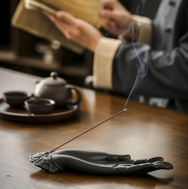Incent Holder for Sticks,Incense Buddha Incense Holder,Premium Incense Holder Hand Incense Holdersafely Holds Burning Incense Sticks,for Zen Home Decor & Spiritual Wellness