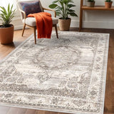 Washable Area Rugs 3x5 Entryway: Soft Low Pile Mat Machine Washable Indoor Doormat Lightweight Entry Rug Anti Slip Backing Rugs for Living Room Bedroom Kitchen Bathroom 3'x5' Beige