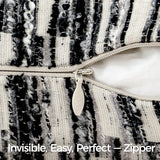 Boho Striped Decorative Throw Pillow Covers 26"X26" Set of 2，Black