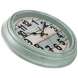 ZENFUN 12'' Rustic Wall Clock, Silent Non Ticking Clock Quartz Wall Clock Battery Operated, Country Style Wall Decoration for Kitchen Living Room Home, Office, School, Large Numbers, Green
