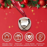 Bevin Bells Believe Sleigh Bells Ornament (3-Pack) | 1.5" Made of Steel | Hanging Bells with a Red Satin Believe Ribbon & Red Velvet Bag | Great Tone | Xmas Gift or Stocking Stuffer | Made in USA