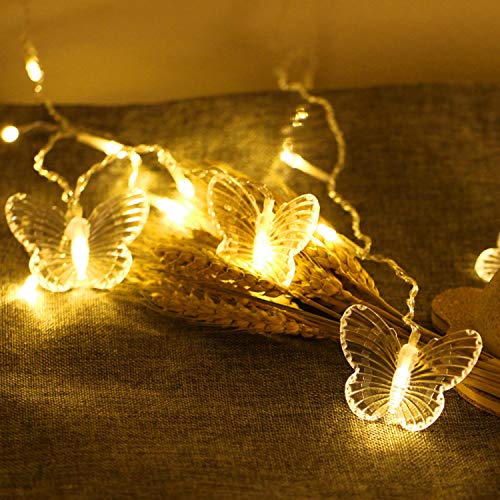 Butterfly Curtain Lights, 4.9ft 48 LED USB Window Fairy Lights 10 Butterflies 8 Modes Firefly Twinkle Timer String Lights with Remote for Room Bedroom Wall Ceiling Party Wedding Christmas
