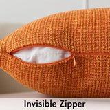 MIULEE Burlap Linen Throw Pillow Covers 18x18 Inch Set of 2 Fall Orange