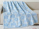 Buryeah Blue Bow Blanket Soft Microfiber Double Sided Bow Throw Blanket 50"x 60" Coquette Aesthetic Plush Bedding Stuff Sofa Chair Dormitory Preppy Room Decor for Women, Wedding Bridesmaid Gifts, Mom