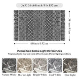 3x5 Washable Moroccan Area Rug: Ultra Soft Low Pile Non Slip Rugs Black