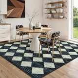Lahome 8x10 Area Rugs for Living Room Washable Non Slip Black Checkered Rug