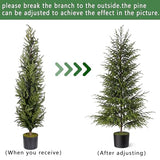 4ft Christmas Norfolk Pine Tree Artificial Christmas Tree Faux Potted Plants for Front Porch Christmas Indoor Outdoor Decor