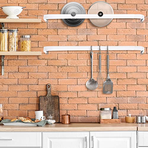 Wesiti 4 Packs Curtain Single Rods Bulk for Windows Adjustable Tension Rod for Door Kitchen Valance Sash Curtains, Bracket and Hardware Included(25-42 Inch,White)