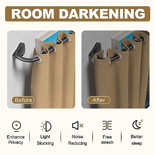 GXOACKJ Black Wrap Around Curtain Rods for Windows 28 to 48 inch, 5/8 inch Industrial Telescoping Blackout Curtain Rods for Bedroom & Outdoor