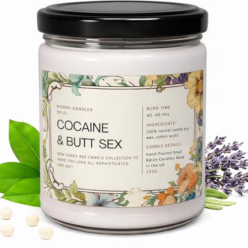 Funny Candle Gifts for Women, Men- Birthday Gift for Best Friends, Her, Him, Girlfriend, Sister, Plant Lover- Unique Christmas & Valentines Day Present - Lavender Candles (But Sex)