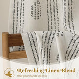 Boho Linen Curtains for Bedroom Living Room Black Farmhouse Boho Curtains 84 Inches Long Geometric Striped Patterned Mudcloth Grommet Top Light Filtering Window Drapes 2 Panels Black on Beige