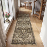 GarveeHome Washable Rug Runner 2x6 Vintage Runners for Hallways Olive Green