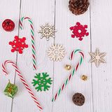 T-Antrix 50pcs DIY Wooden Snowflakes Unfinished Wood Ornaments Cutouts Christmas Wood Snowflake for Christmas Decoration Christmas Tree Hanging Embellishments and Craft DIY with Strings