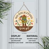 Funny Frog No Soliciting Sign for House Front Door, Go on Git, No Soliciting Wood Hanging Sign for Home Entryway Yard Wall
